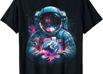 Astronaut Planet Earth Outer Space Galaxy Universe Science T-Shirt