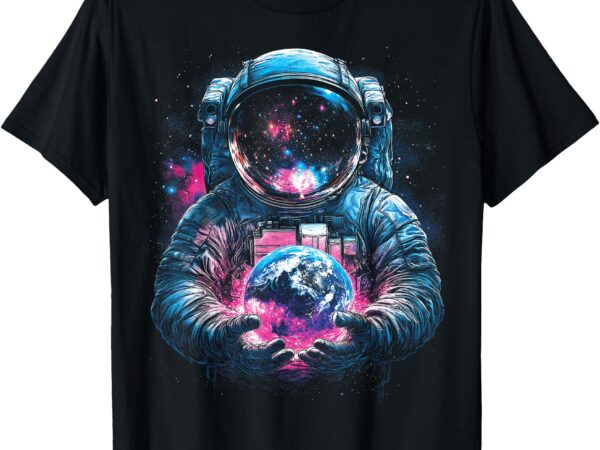 Astronaut planet earth outer space galaxy universe science t-shirt