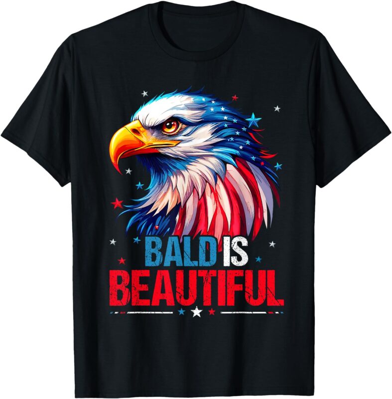 Bald Is Beautiful Eagle Shirts for Men & Boys 4th of July T-Shirt