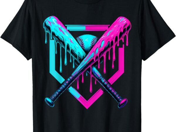Baseball drip for boys ice cream baseballs men women youth t-shirt