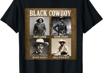 Black Cowboy Western Rodeo Melanin Black History Texas Retro T-Shirt