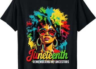 Black Women Freedom Juneteenth 1865 Remembering My Ancestors T-Shirt