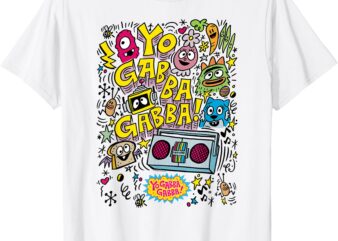 Boombox and Characters Sketch TV Show T-Shirt