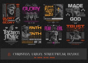 Christian Urban Streetwear T-shirt Designs Bundle