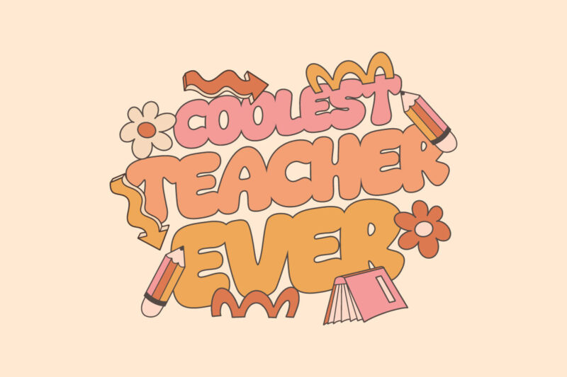 Retro Teacher Sublimation T-shirt Designs Bundle