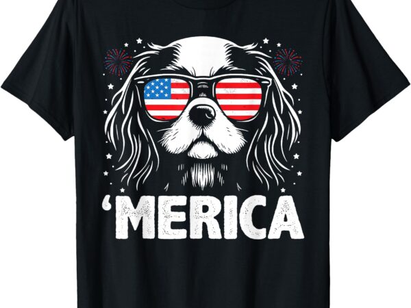 Cavalier king charles 4th of july merica patriotic dog tee t-shirt