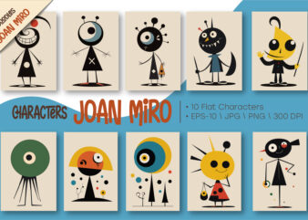 Characters in the style of joan miro 01.