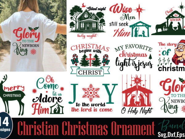Christian christmas ornament t-shirt bundle christian christmas ornament svg bundle