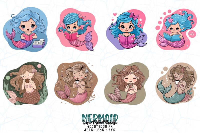Popular 20 Abstract Mermaid t-shirt design – download instantly