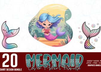 Vintage Mermaid Lover t-shirt design – download instantly Retro Vintage Illustration