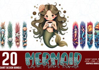 Colourful vintage mermaid t-shirt design download instantly retro vintage t-shirt