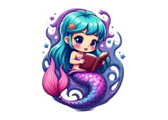 Cute Mermaid Illustration T-shirt design