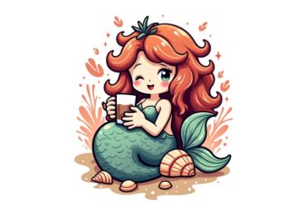 intage Mermaid Lover t-shirt design – download instantly Retro Vintage Illustration