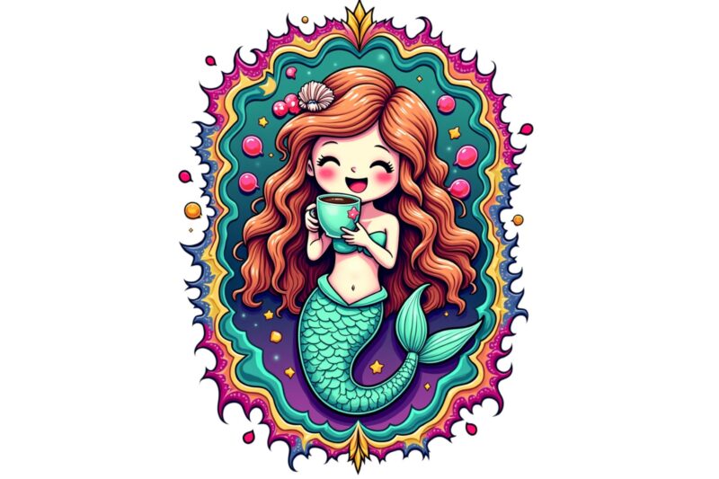 Popular Abstract Mermaid t-shirt design – download instantly T-Shirt