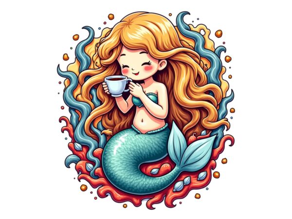 Vintage mermaid lover t-shirt design – download instantly retro vintage illustration Vintage mermaid lover t-shirt design – download instantly retro vintage illustration