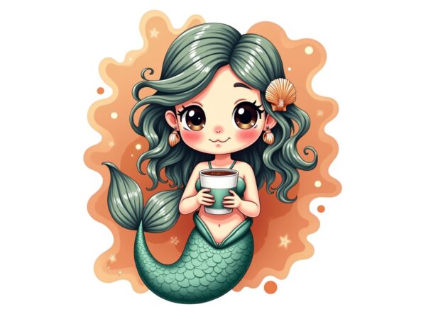 Trendy retro mermaid t-shirt design – download instantly retro vintage tee illustration Trendy retro mermaid t-shirt design – download instantly retro vintage tee illustration