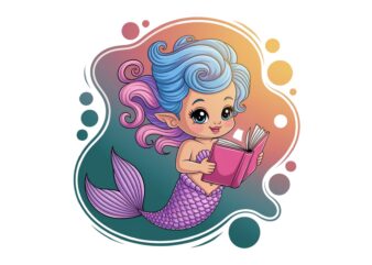 Trendy Retro Mermaid Graphics t-shirt design jpeg & png designs – download instantly