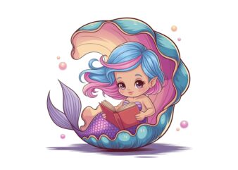 Colourful Vintage Mermaid t-shirt design download instantly Retro Vintage T-shirt