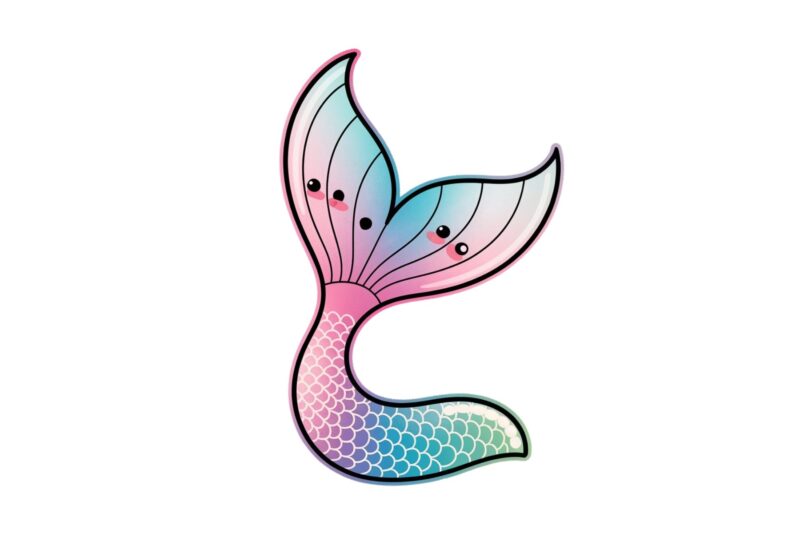 Colourful Vintage Mermaid t-shirt design download instantly Retro Vintage T-shirt
