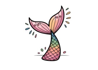 Cute Mermaid Illustration T-shirt design