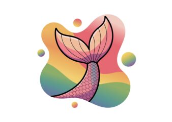 Trendy Retro Mermaid t-shirt design – download instantly Retro Vintage Tee