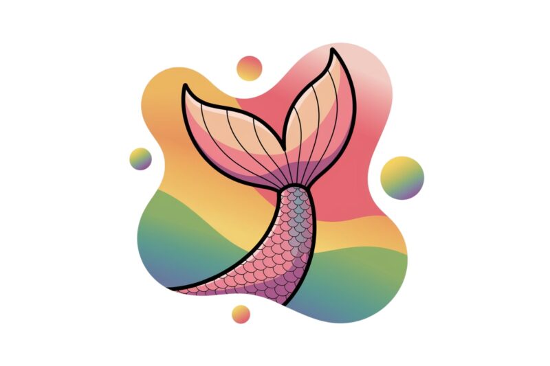 Trendy Retro Mermaid t-shirt design – download instantly Retro Vintage Tee