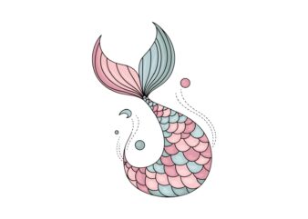 Vintage Mermaid Lover t-shirt design – download instantly Retro Vintage Illustration