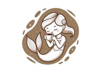 Colourful Vintage Mermaid t-shirt design download instantly Retro Vintage T-shirt