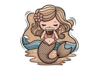 Colourful Vintage Mermaid t-shirt design download instantly Retro Vintage T-shirt