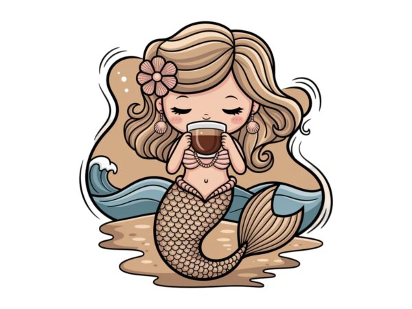 Colourful vintage mermaid t-shirt design download instantly retro vintage t-shirt
