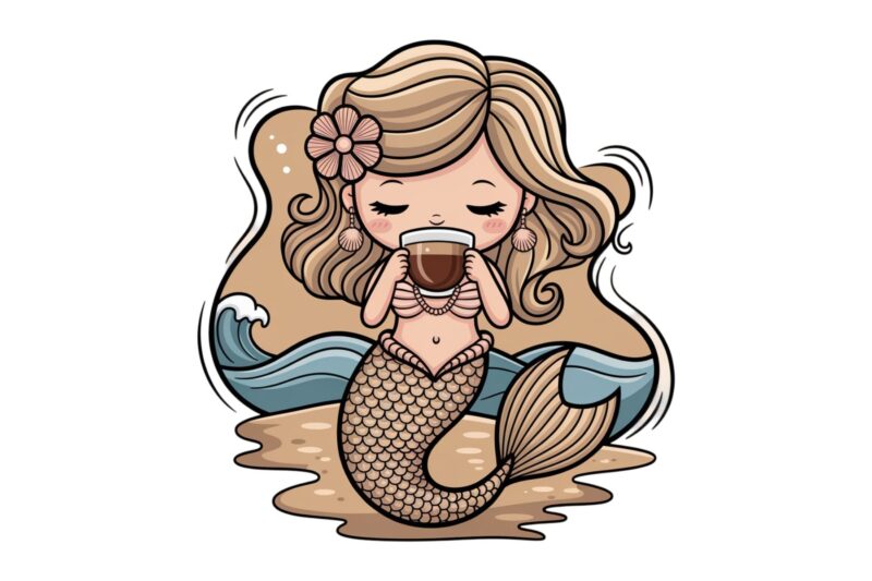 Colourful Vintage Mermaid t-shirt design download instantly Retro Vintage T-shirt
