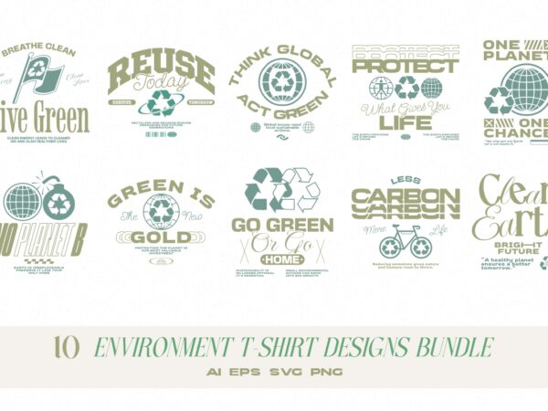 Environment t-shirt designs bundle