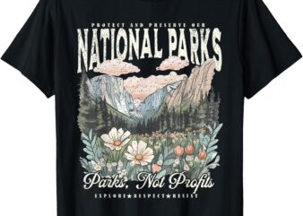 Floral Protect Our National Parks Retro Nature Conservation T-Shirt