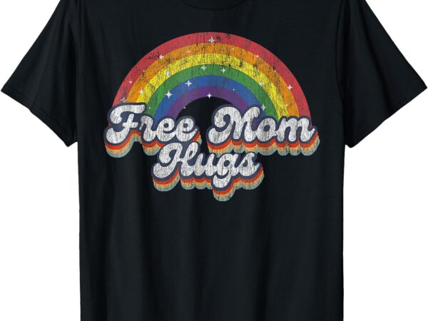 Free mom hugs rainbow heart lgbt flag lgbt pride month t-shirt