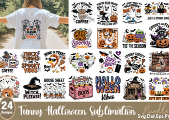 Funny Halloween Sublimation T-shirt Bundle Funny Halloween Sublimation Svg Bundle