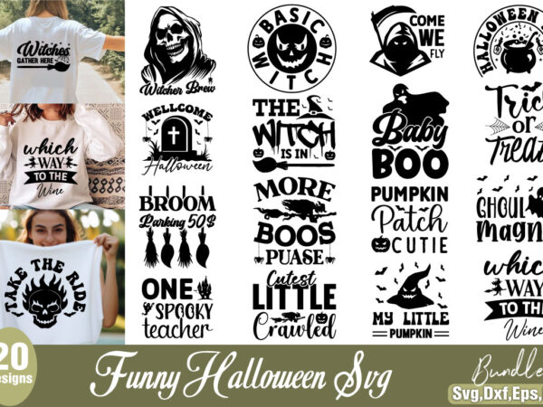 Funny halloween t-shirtbundle funny halloween svg bundle-53409