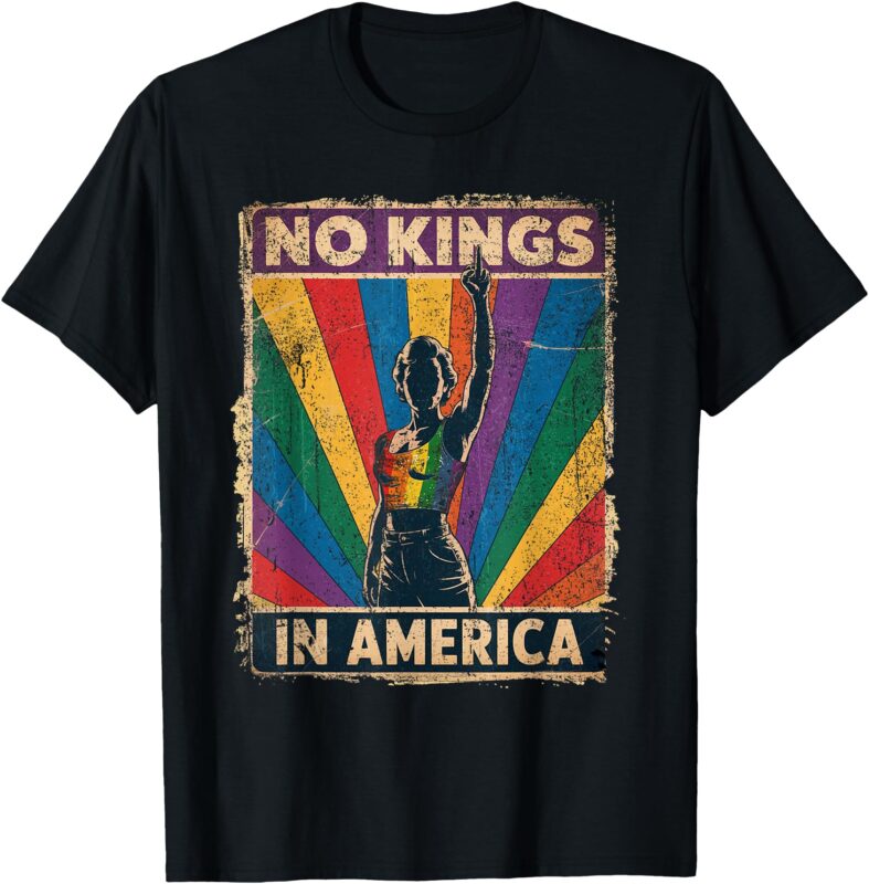 Funny No Kings In America LGBT Retro T-Shirt