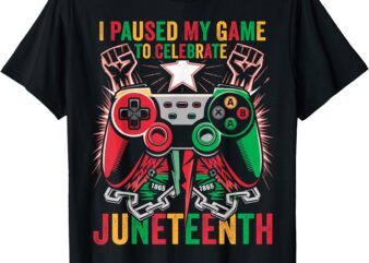 Gaming I Paused My Game To Celebrate Juneteenth Kids Boys T-Shirt