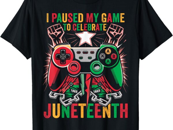 Gaming i paused my game to celebrate juneteenth kids boys t-shirt