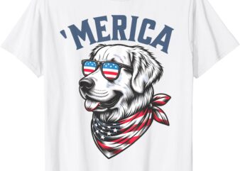Golden Retriever 4th Of July Merica USA Sunglasses T-Shirt