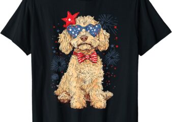Goldendoodle 4th of July Patriotic Golden Doodle Dog Women T-Shirt
