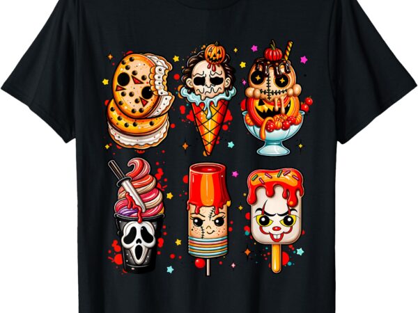 Horror movies summer popsicle halloween ice cream summerween t-shirt