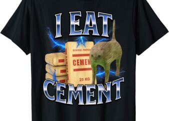 I eat cement cursed cat funny oddly specific meme kids boys T-Shirt