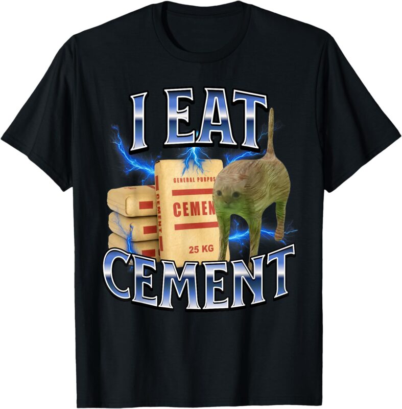 I eat cement cursed cat funny oddly specific meme kids boys T-Shirt