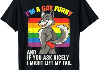 I’m A Gay Furry Pride Month Gay LGBTQ Rainbow Fox Furry T-Shirt