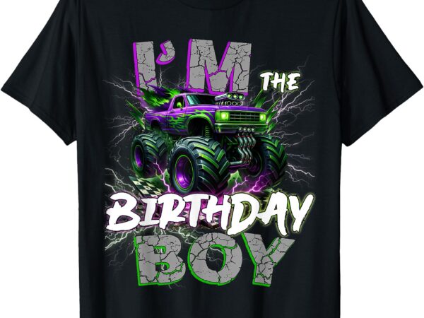 Im the birthday monster truck group family matching party t-shirt