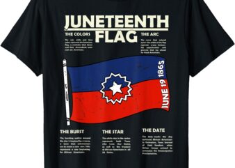 Juneteenth Red White Blue Symbolic Flag Breakdown Meaning T-Shirt