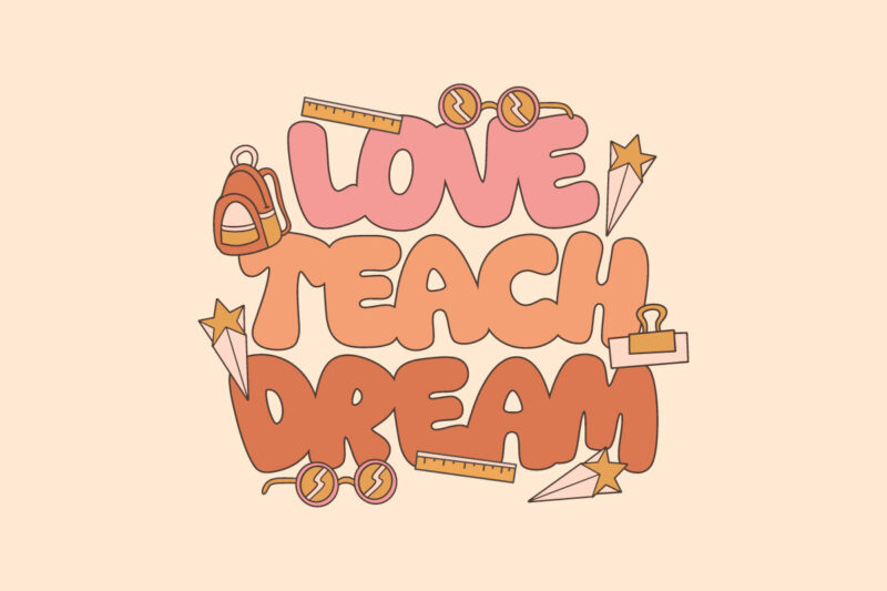 Retro Teacher Sublimation T-shirt Designs Bundle
