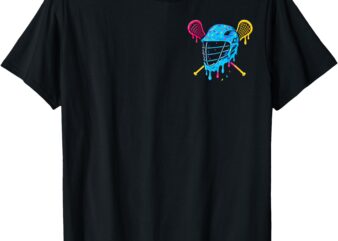 Lacrosse Ice Cream Drip Lax Boys Helmet Stick Youth (2Sides) T-Shirt