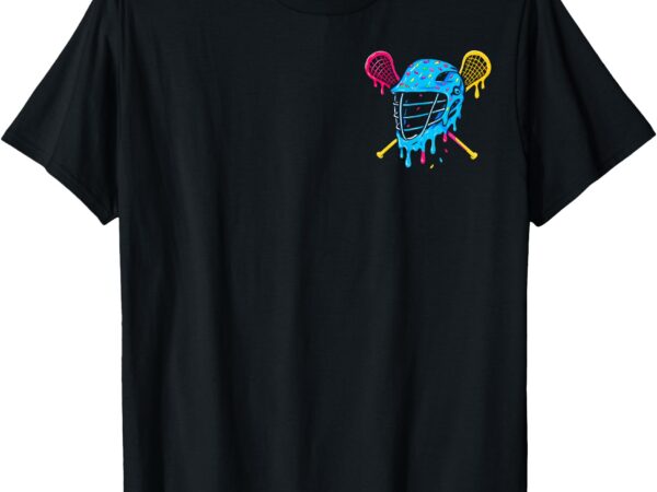 Lacrosse ice cream drip lax boys helmet stick youth (2sides) t-shirt